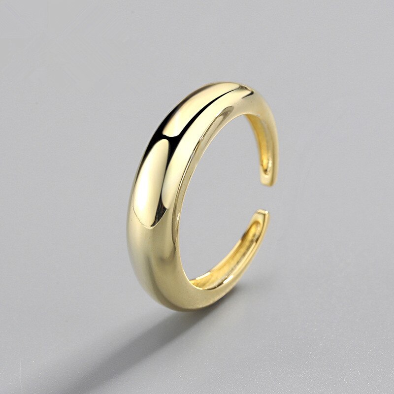 Silver Color Open Ring Smooth Drop Personality Adjustable Ring Fine Jewelry For Women Party Accessories Trend