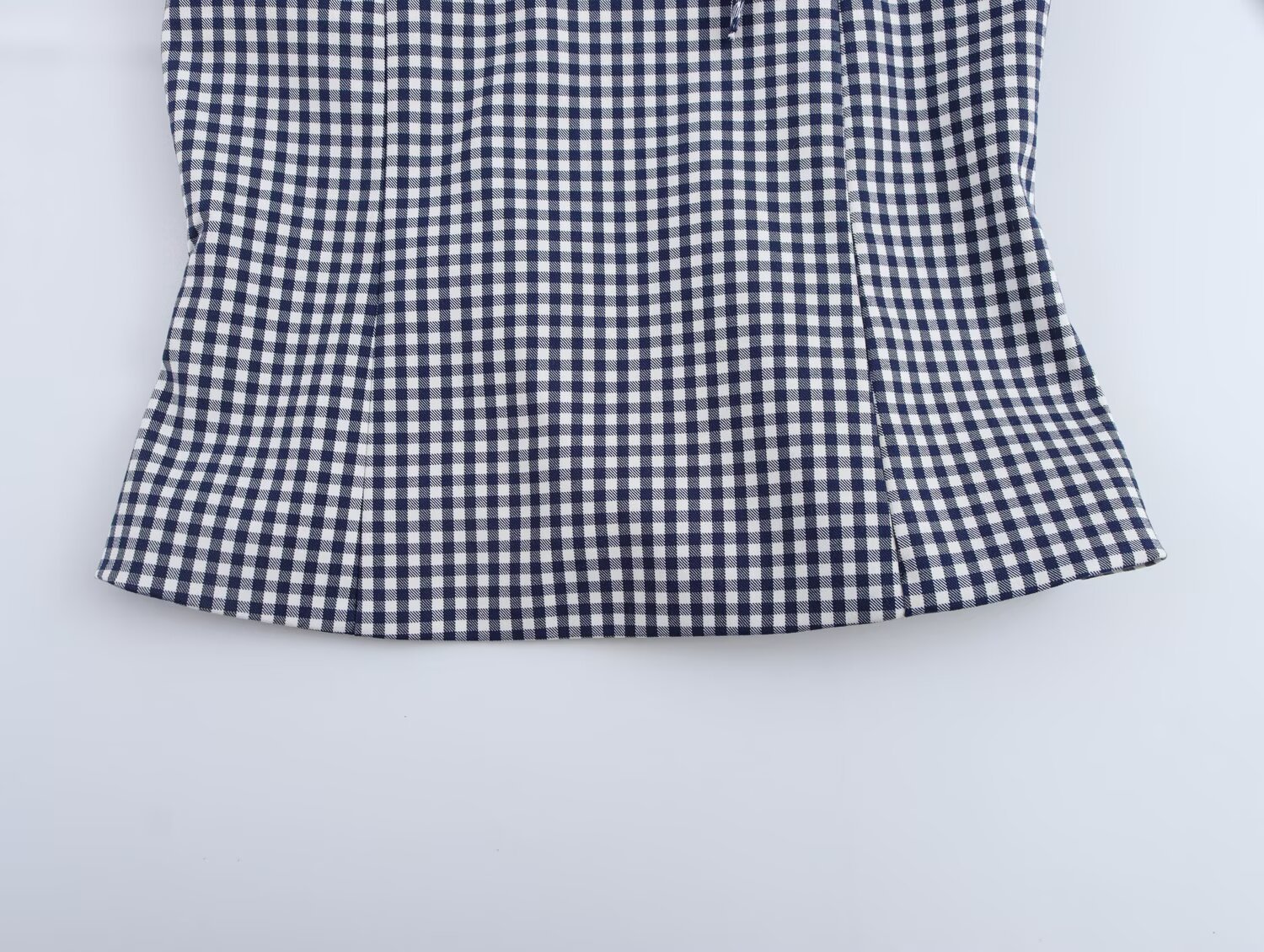 Urban Slim Cropped Grid Vest