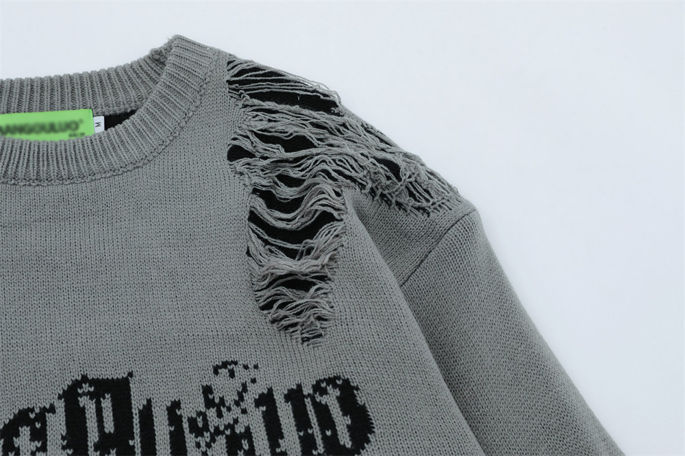 Streetwear Oversized Jacquard Sweater