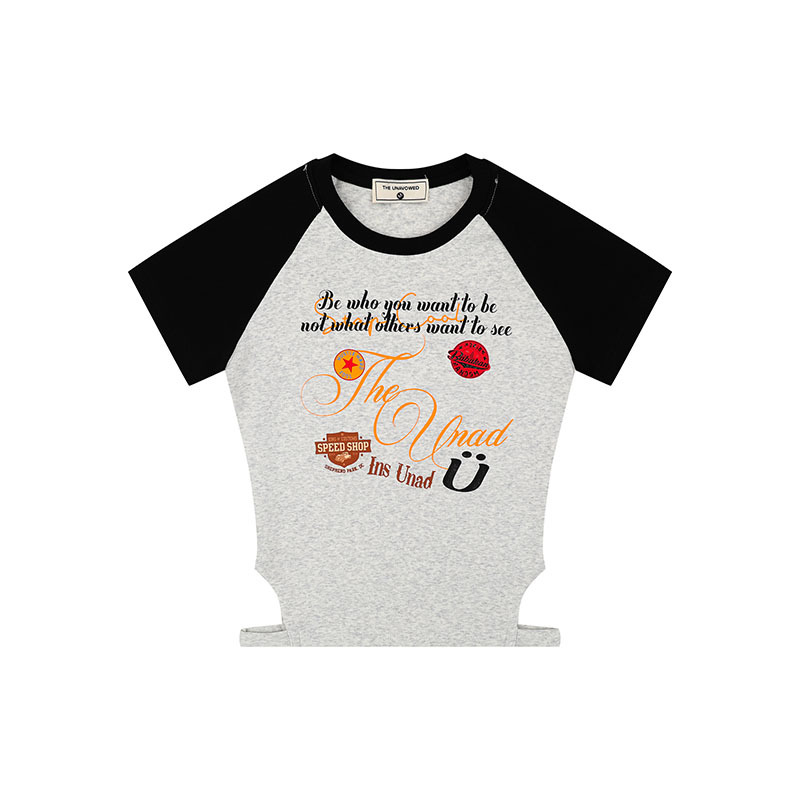 Ladies Contrast Yoke Cotton T-Shirt