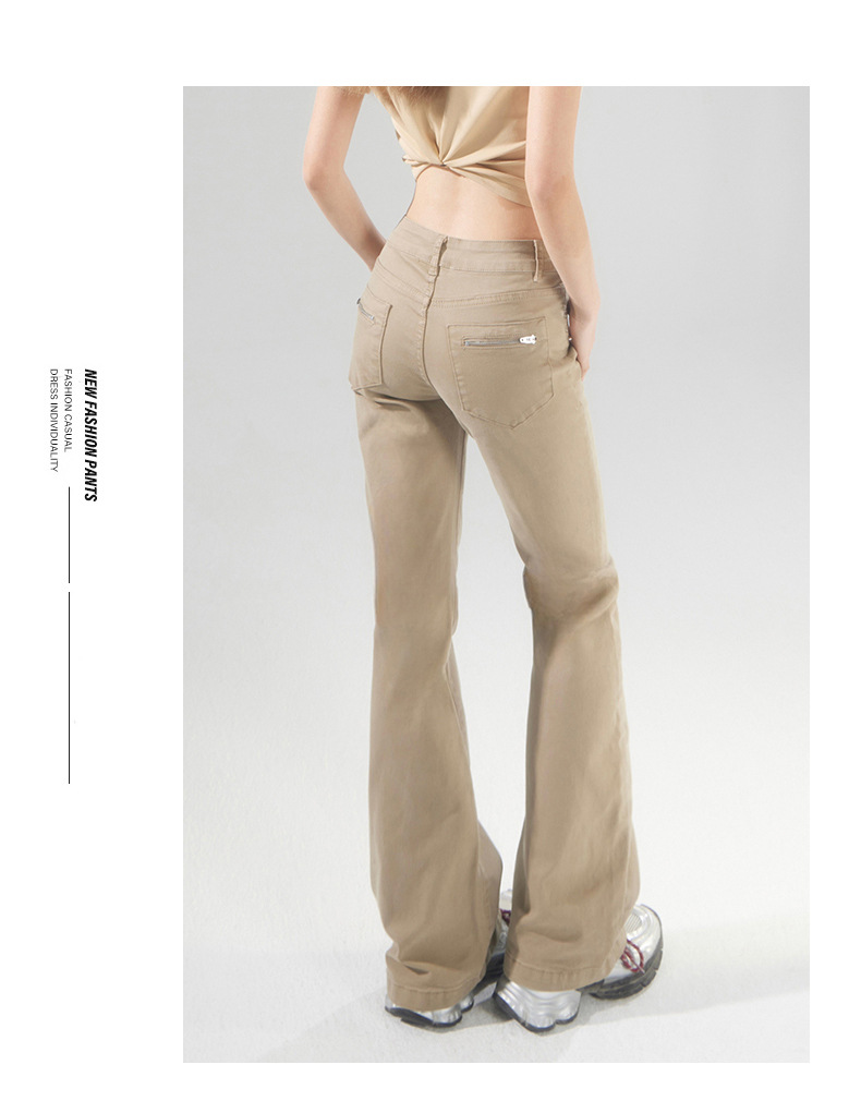 Women's Fitted Flare Jeans Low Waist Spicy Girl Skinny Slim Fit Versatile Hoof Pants