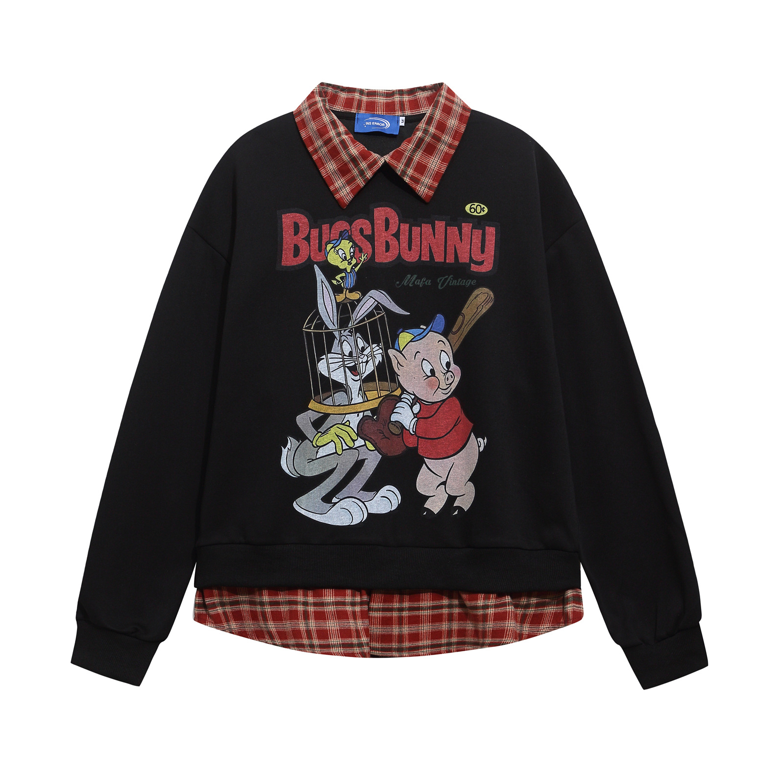 American Vintage Cotton Graphic Button Front Sweatshirt