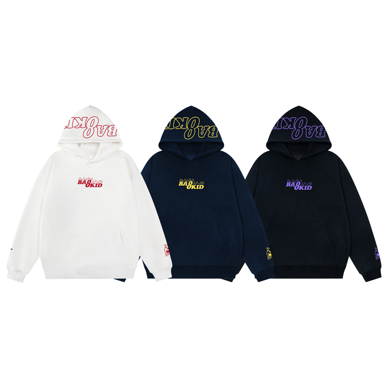 Oversized Cotton Long Sleeve Typography Hoodie