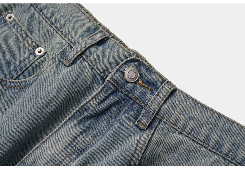 Relaxed Straight Leg Wide Leg Jeans Men Casual Pants