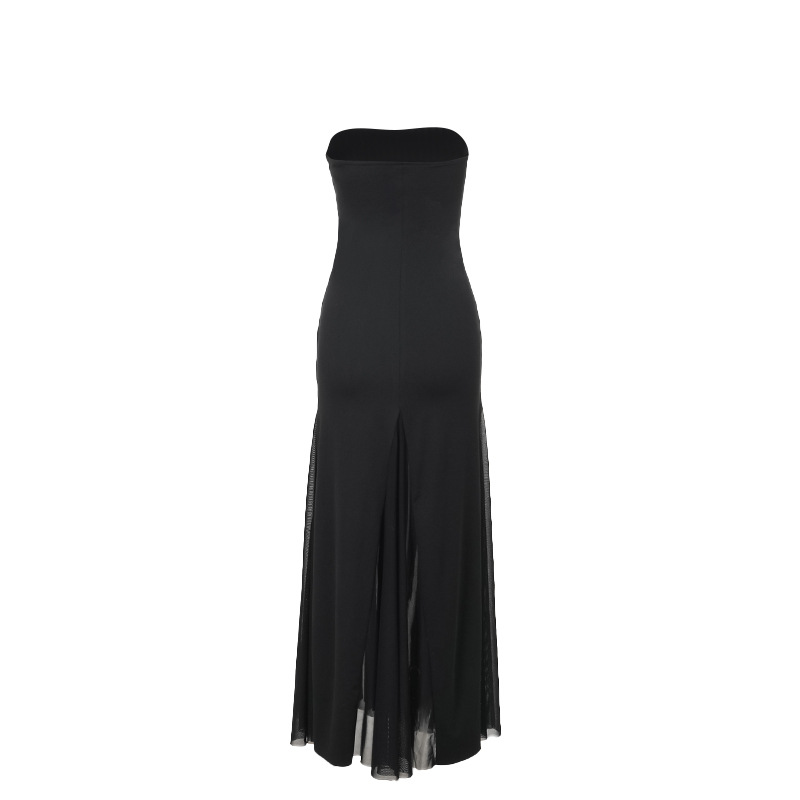 Slimming strapless mesh sexy dress