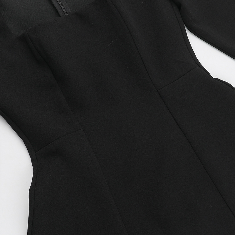 Ladies' Stretch Polyester Straight Neckline Full Sleeve Dress