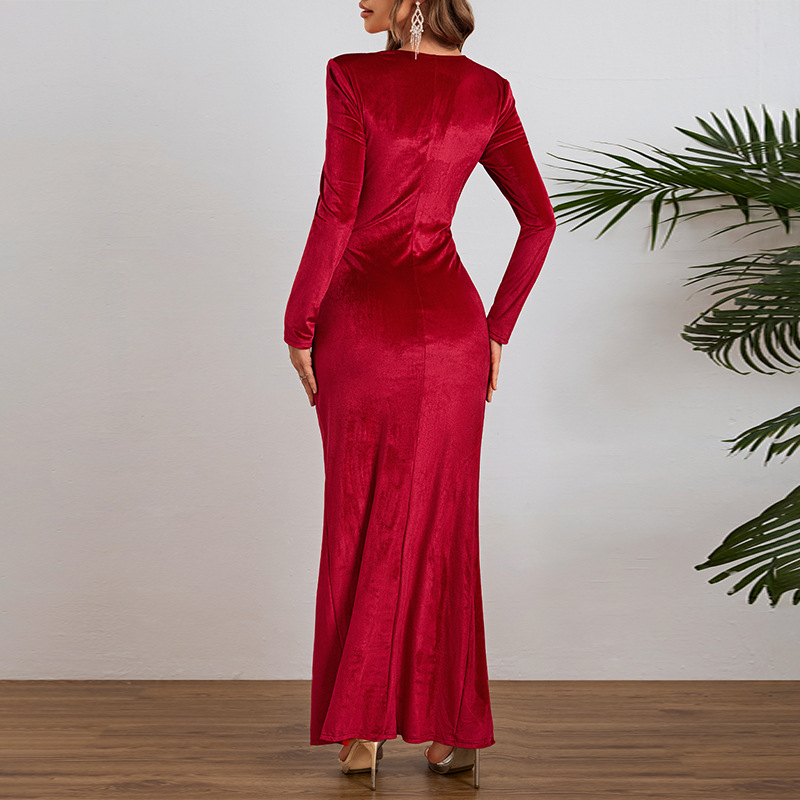 Full Sleeve Bodycon Square Neck High Waist Dress