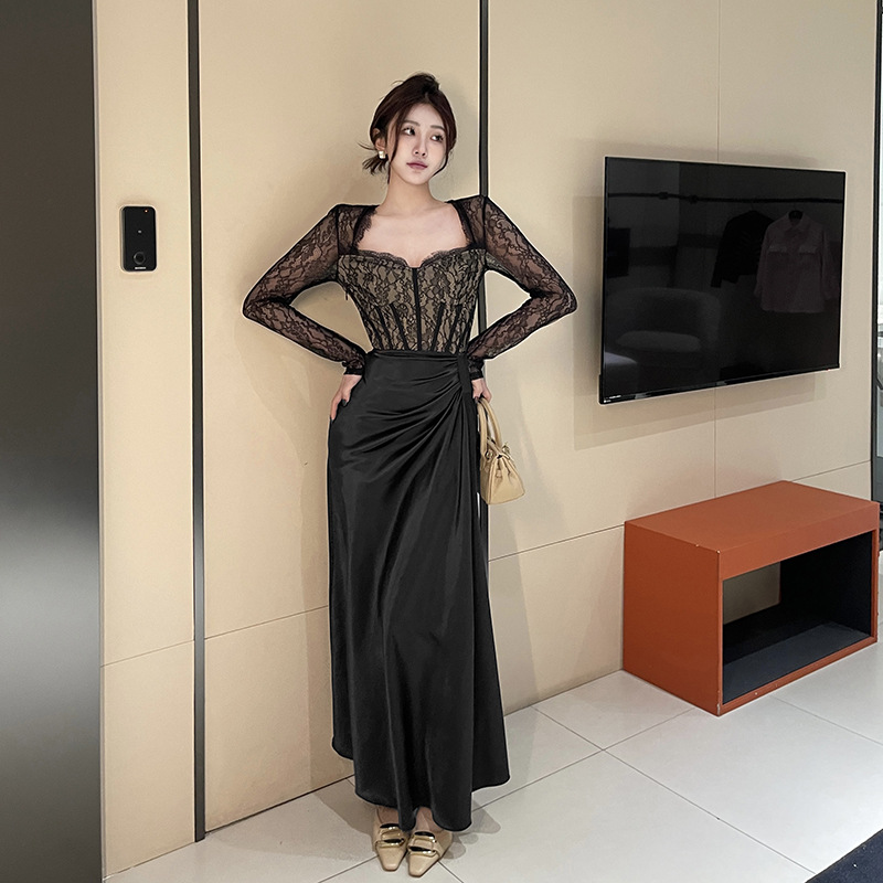 U-Neck Pencil Polyester Dress