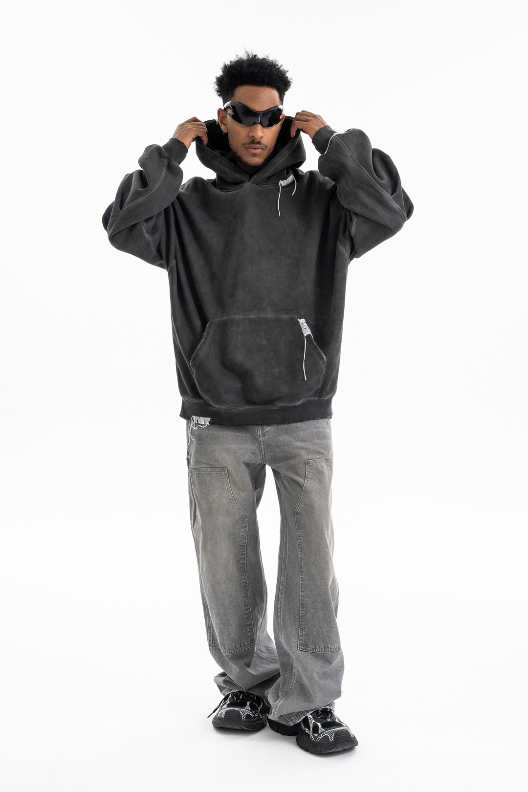Chunky Vintage Plain Cotton Hoodie