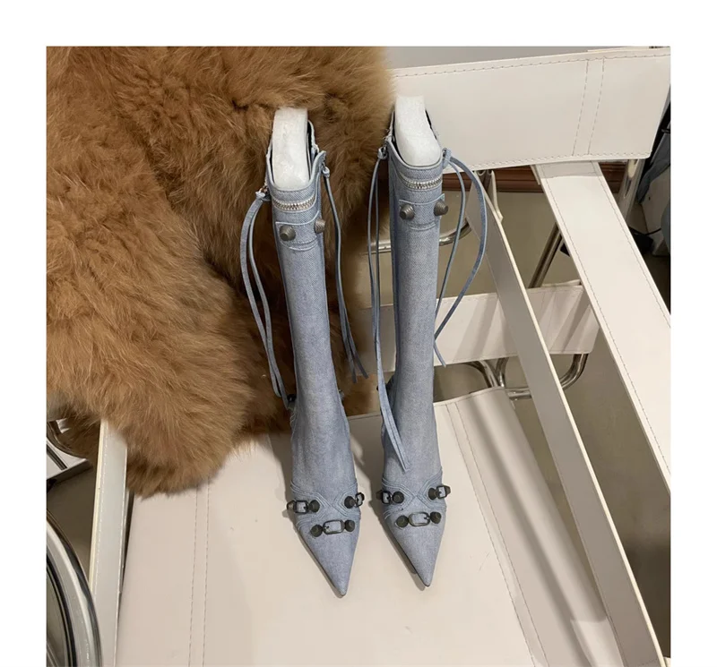 Martin Stiletto Fiber Boots Back Closure