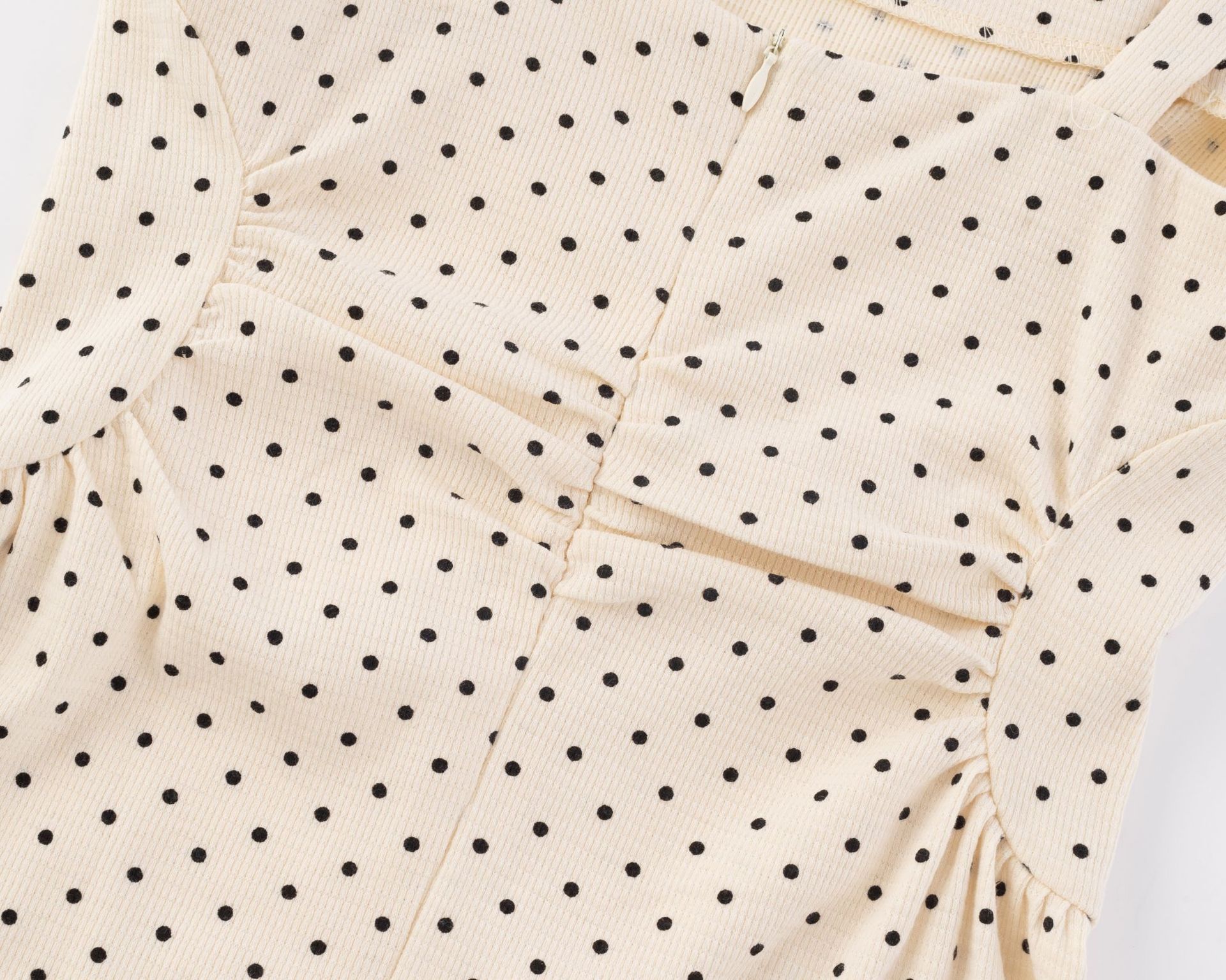 Square Neck Polka Dot Strapless Mini Dress