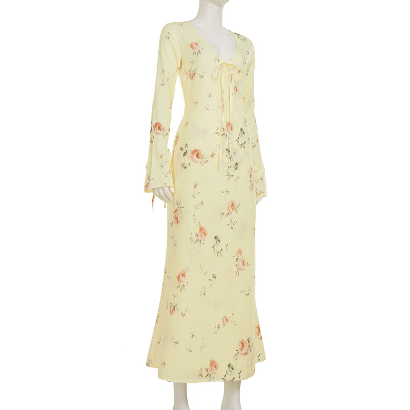 Bell Cuff Plunging Asymmetric Wrap Dress