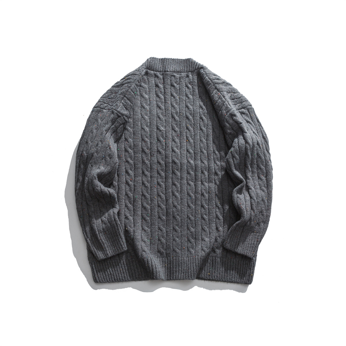 Japanese Workwear Jacquard Oversized Long Sleeve Cardigan