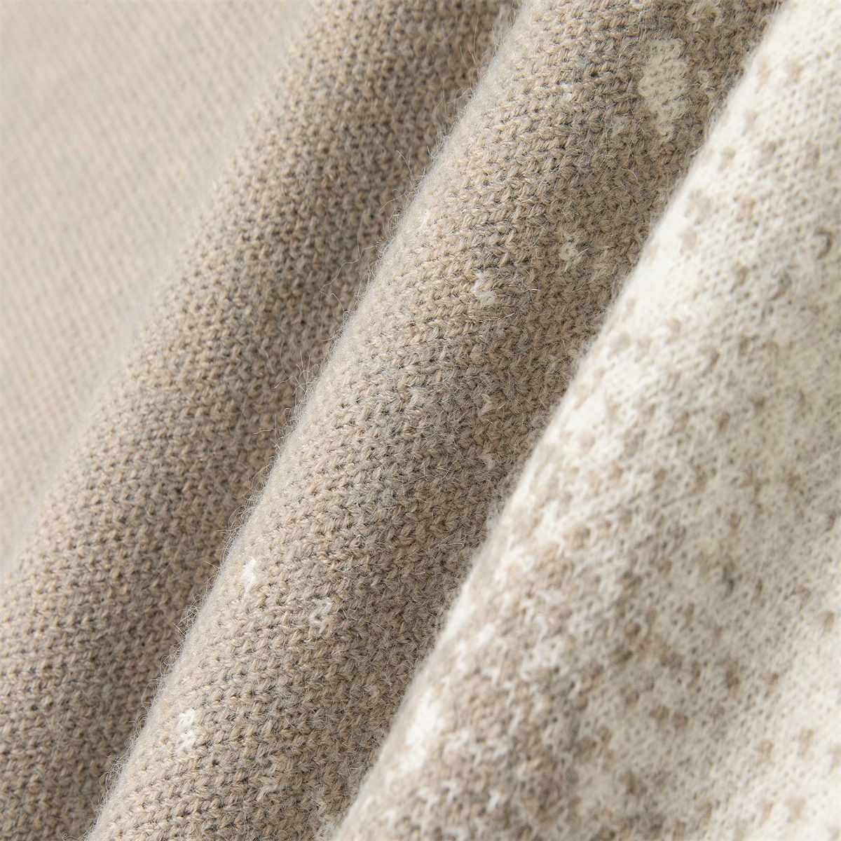 Japanese Workwear Two-Tone Oversized Long Sleeve Crew Sweater
