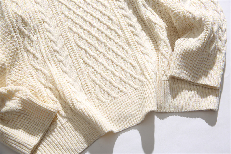 Ladies Japanese Workwear Jacquard Oversized Sweater