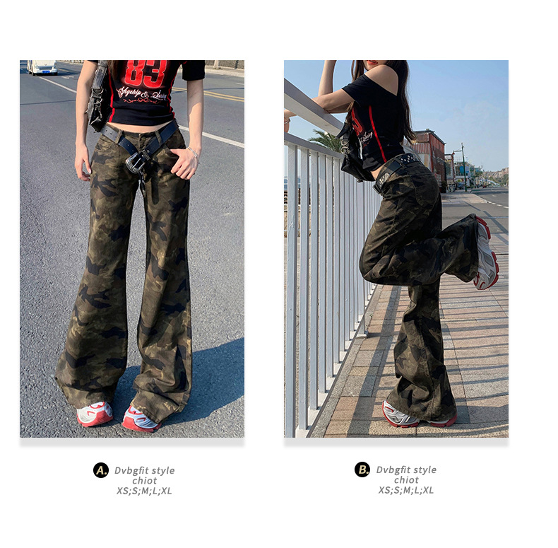 Women's Flare Jeans Chic Punk Slimming Floor-Length Pants