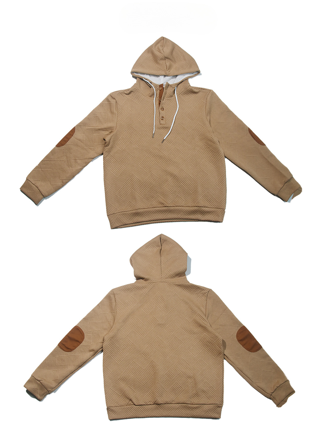 Oversized Textured Polyester Long Sleeve Hoodie