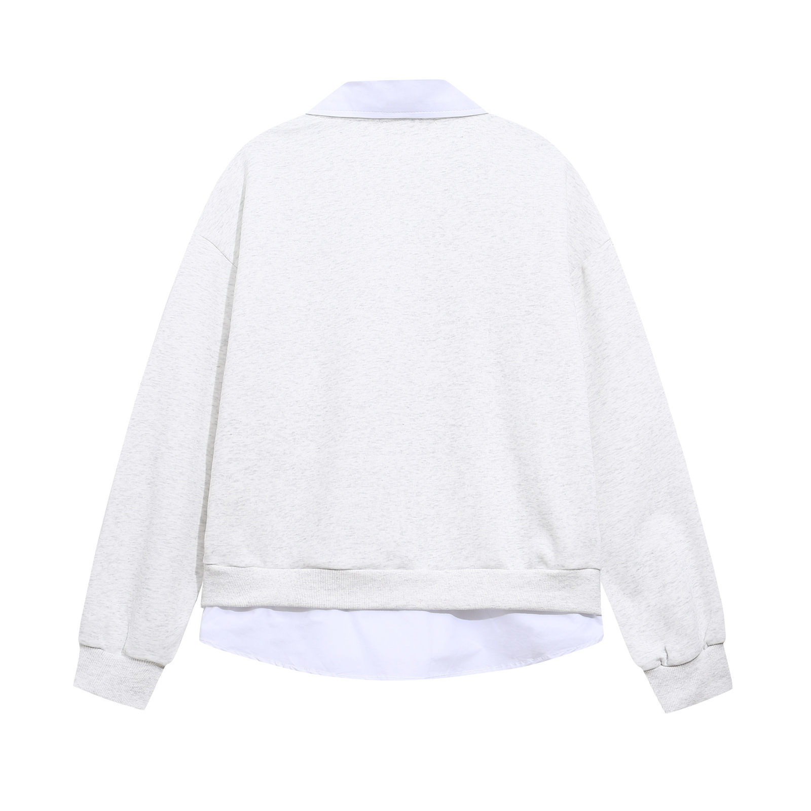 Vintage American Graphic Faux Layered Ribbed Collar Sweatshirt