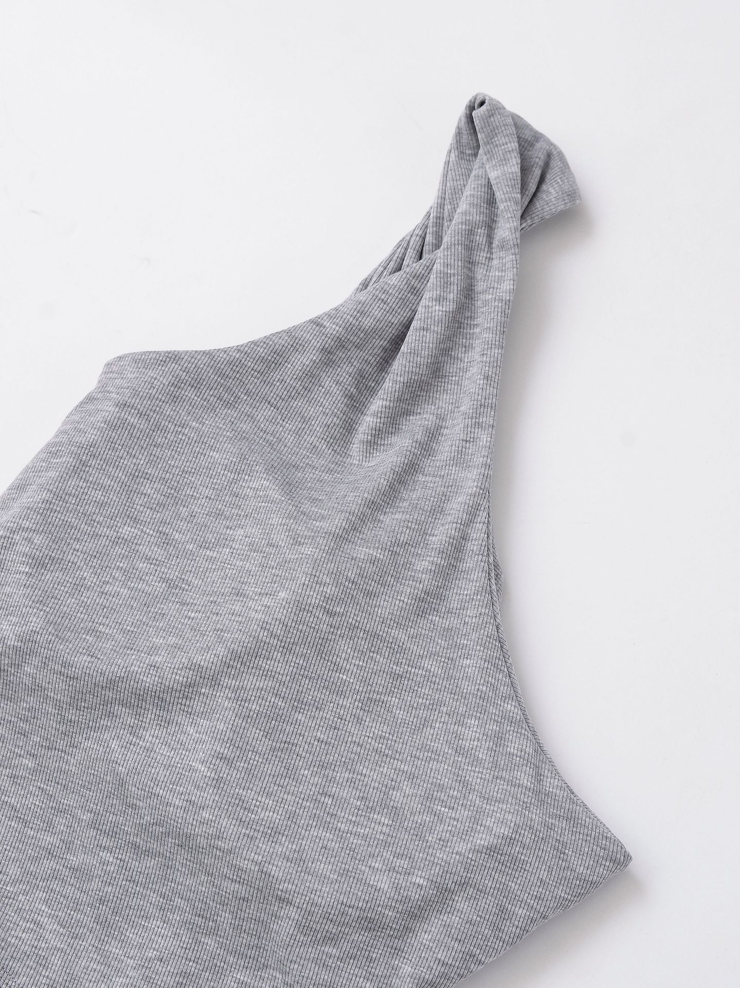 Asymmetric Ruched Sleeveless Polyester Vest