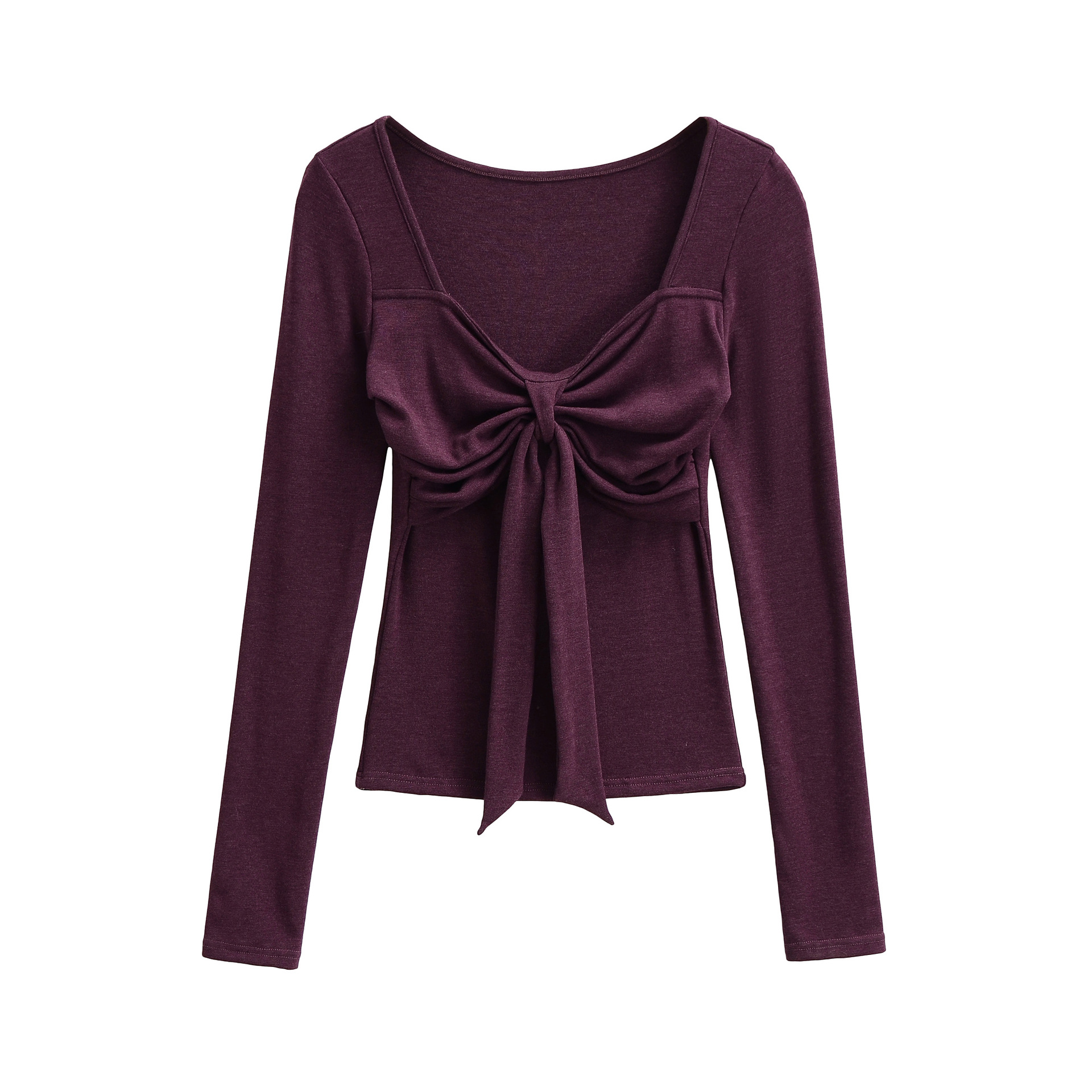 Square Neck Ribbon Tie Full Sleeve Tee