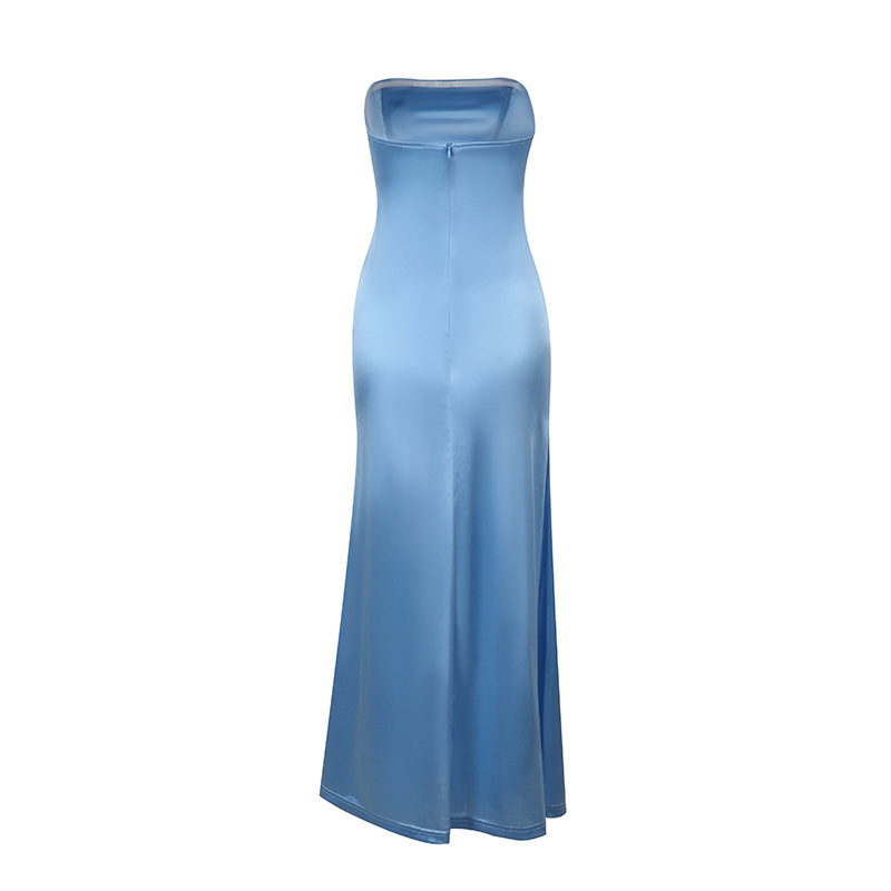 One-Shoulder Fitted Dress with Side Split
