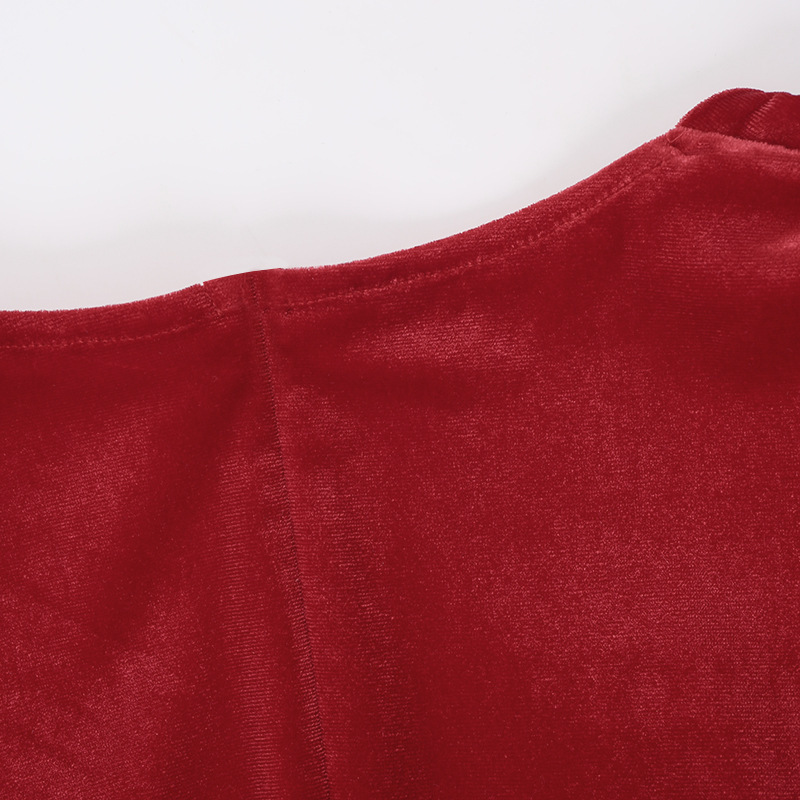 High Waist Bodycon V-Neck Full Sleeve Polyester Dress
