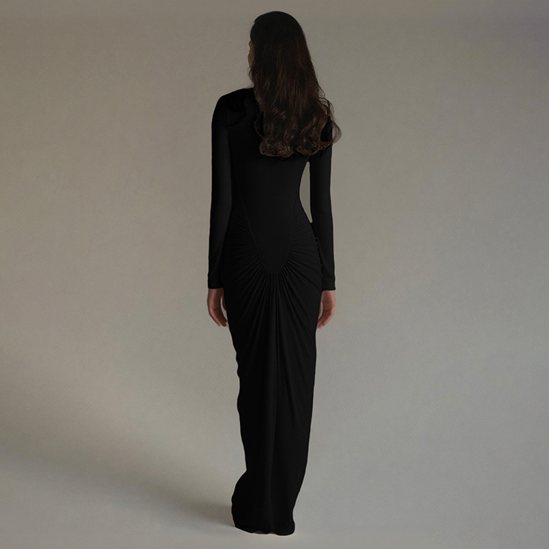 Bodycon High Neck High Waist Polyester Spandex Dress