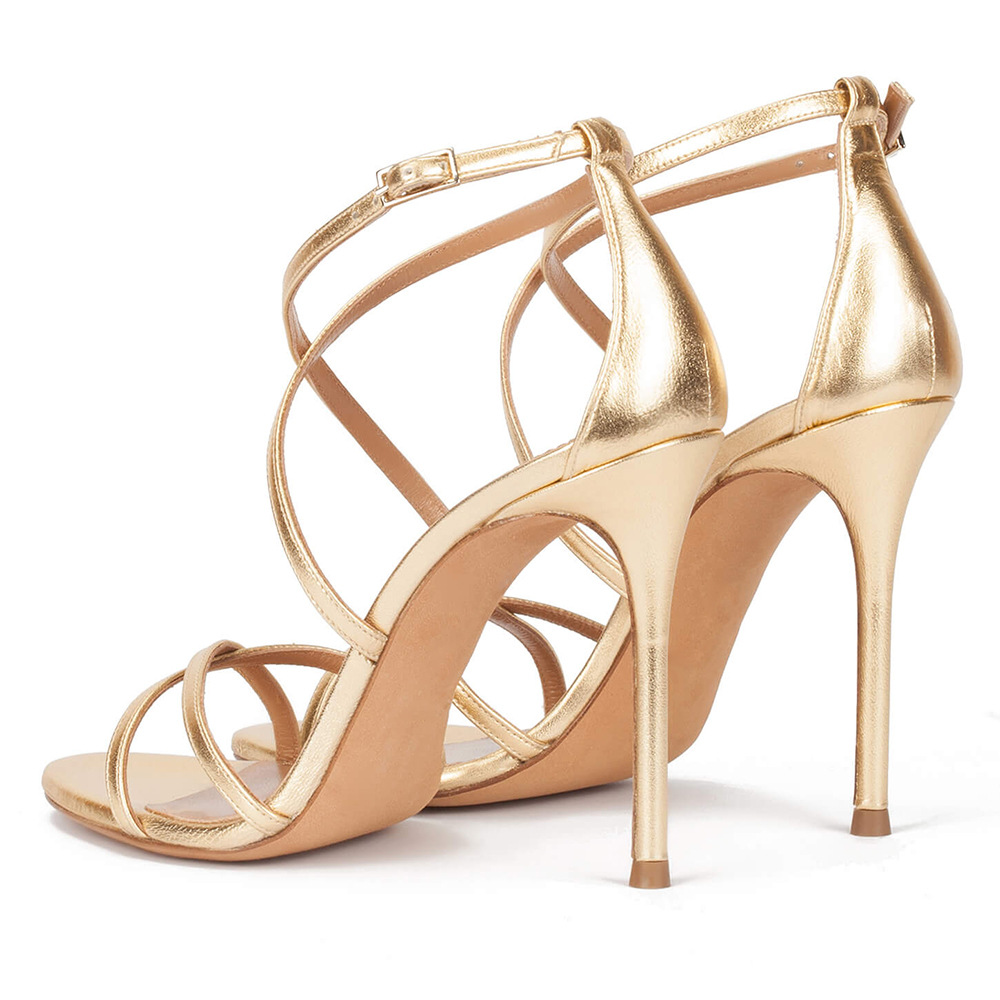 Summer Europe and America Large Round Head Strap Womens High Heel Sandals