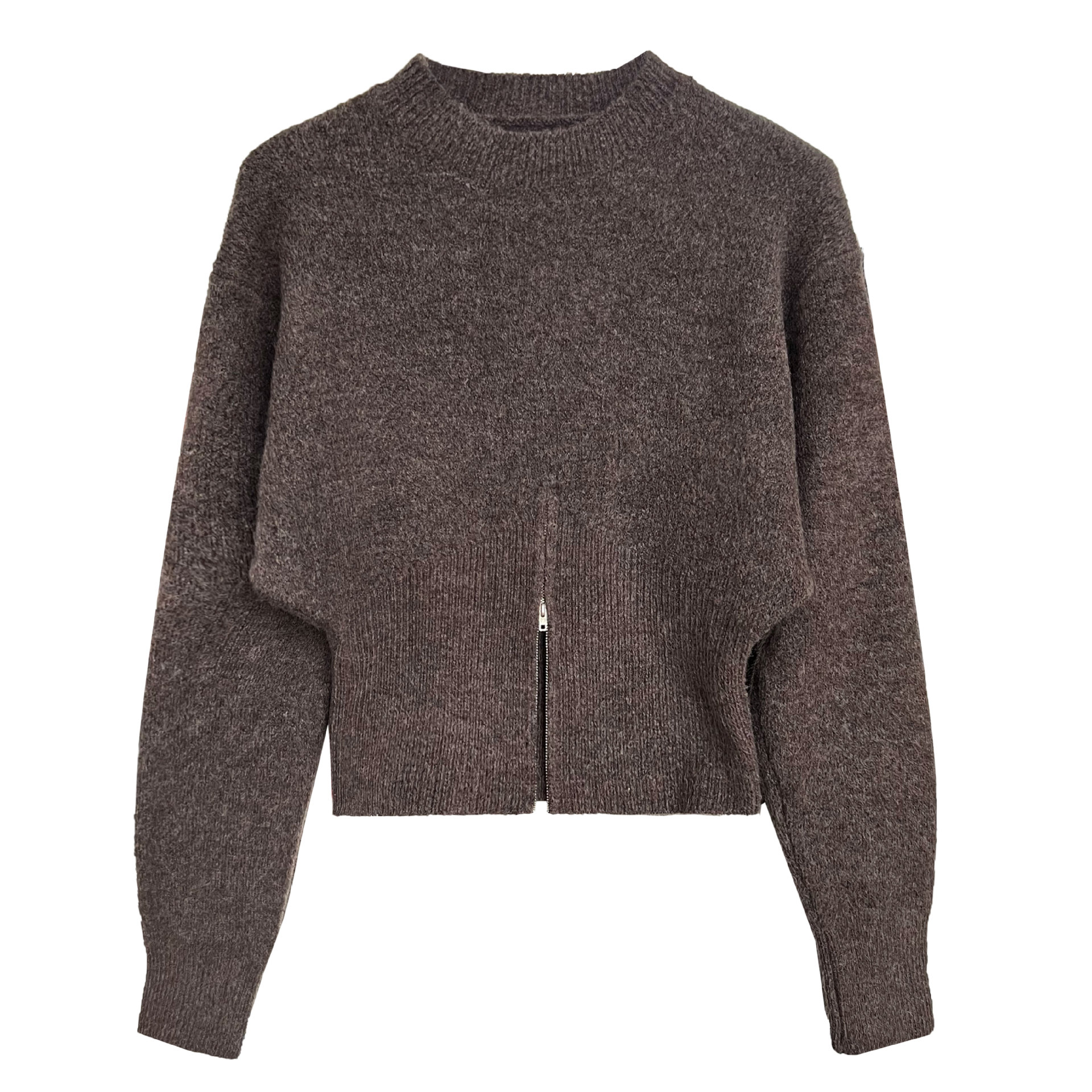 Korean Solid Long Sleeve Loose Crew Sweater