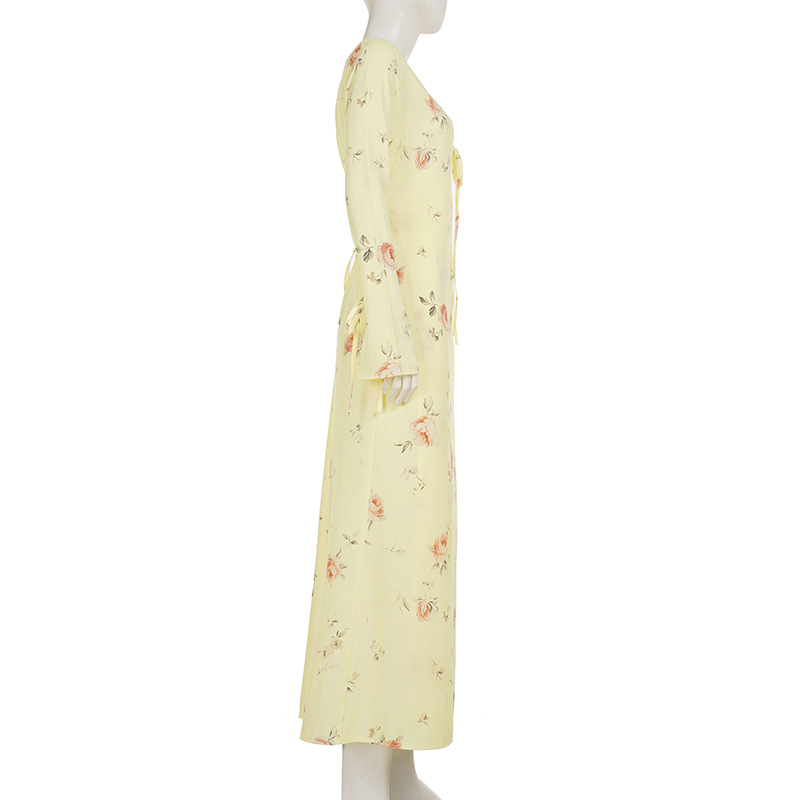 Bell Cuff Plunging Asymmetric Wrap Dress