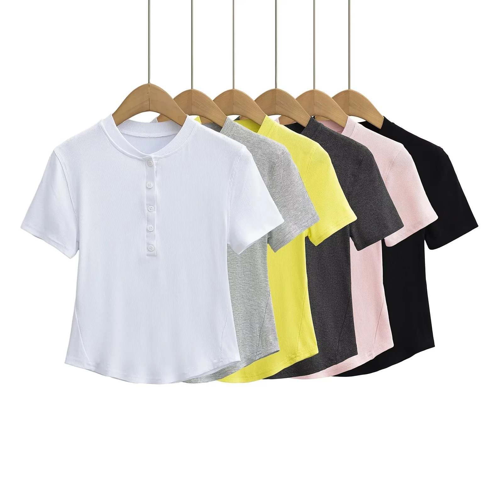 Ladies Plain Fitted Crew Neck Tee
