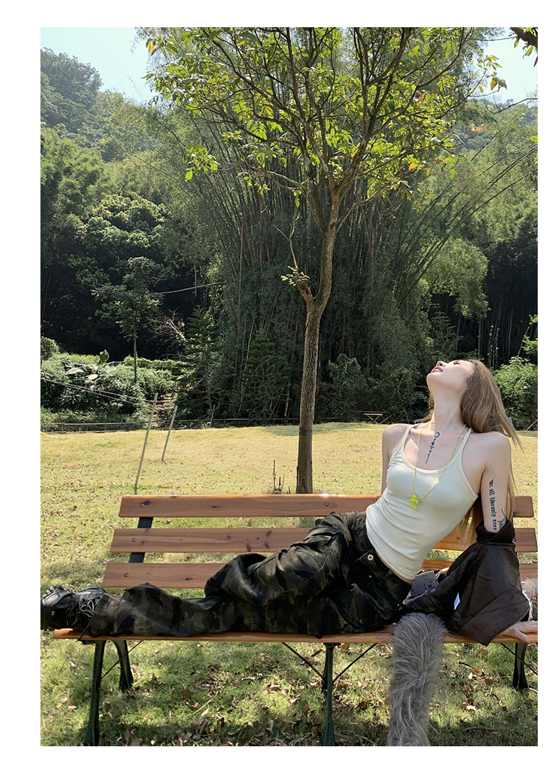 Women's Pants Camouflage Trousers Straight Leg Slim Flare Casual Pants for Women