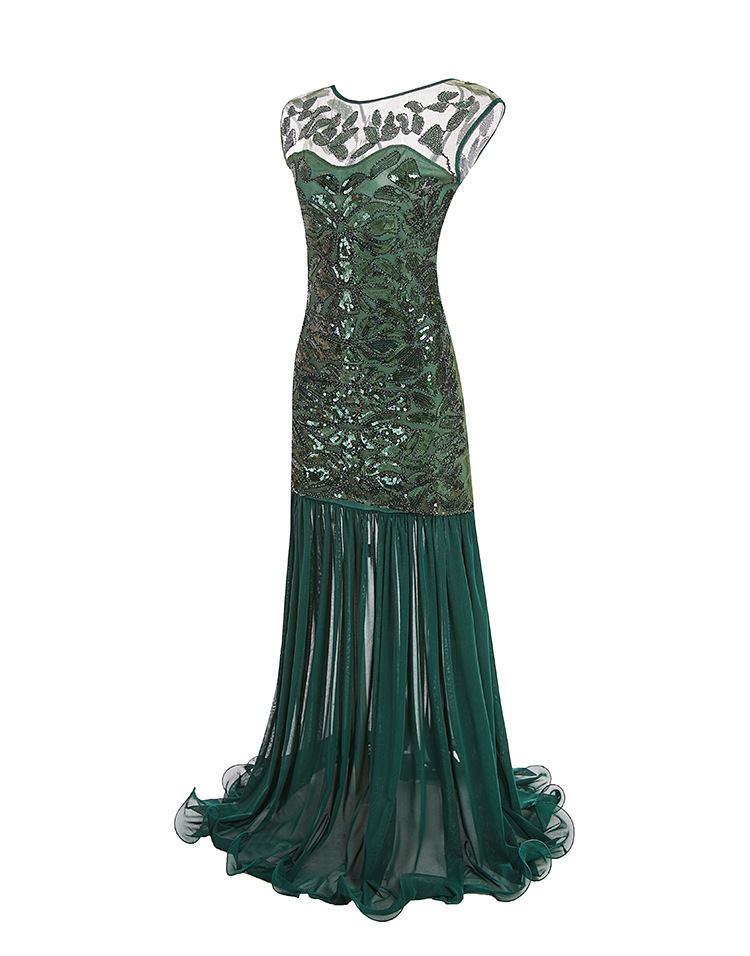 Twenties Beaded Strap Frill Dress