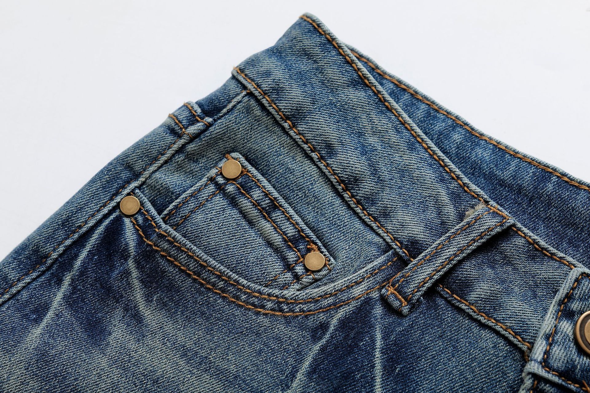 Mid low waist floor length flared pants jeans