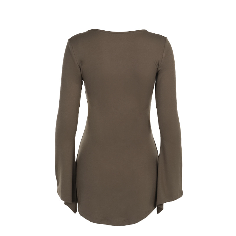 High Waist Bodycon Full Sleeve Polyester Dress