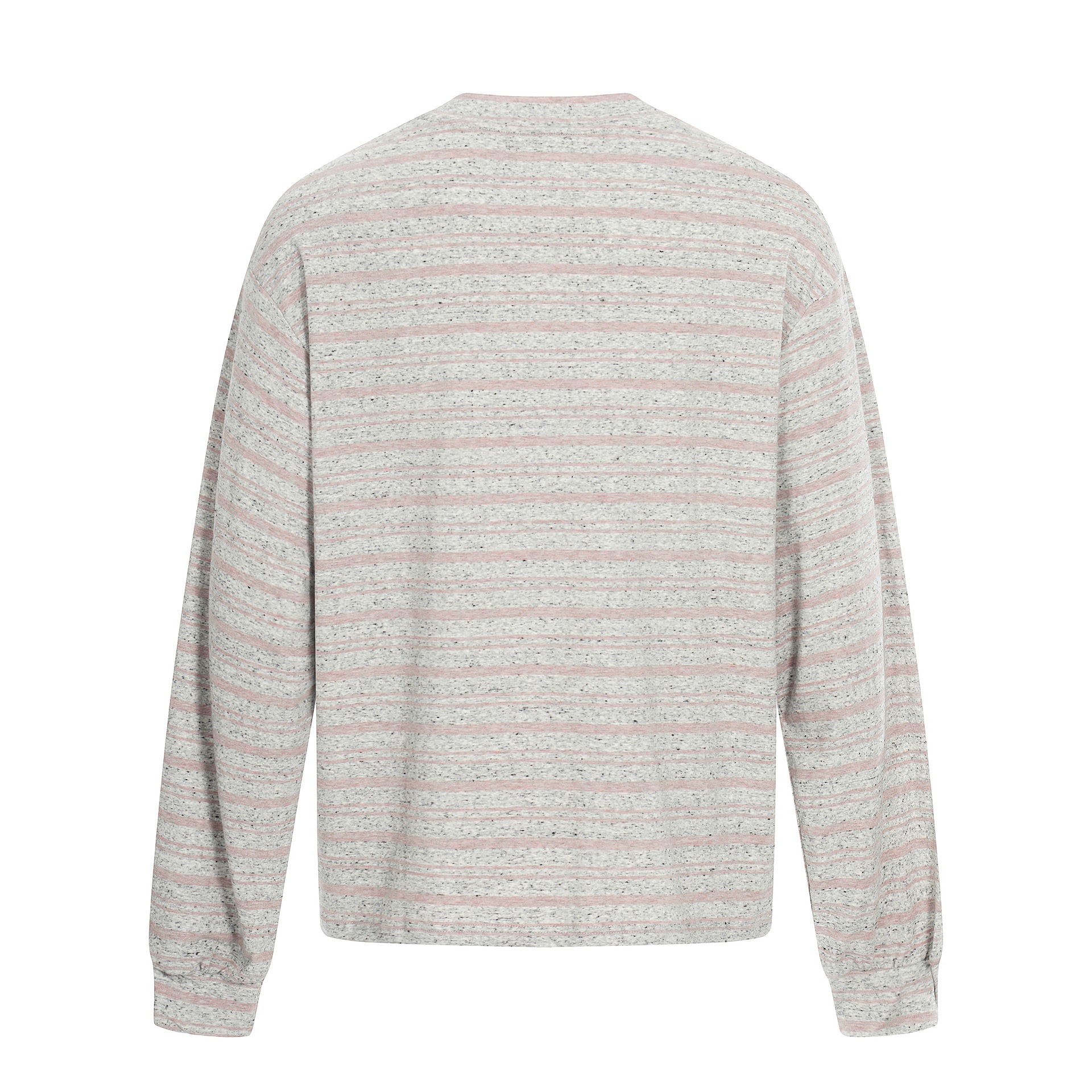Letter Print Design Unisex Loose Stripe Long Sleeve T-Shirt