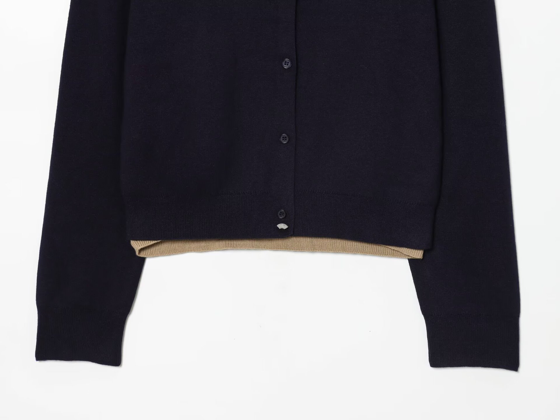Color blocked patchwork polo collar knit sweater