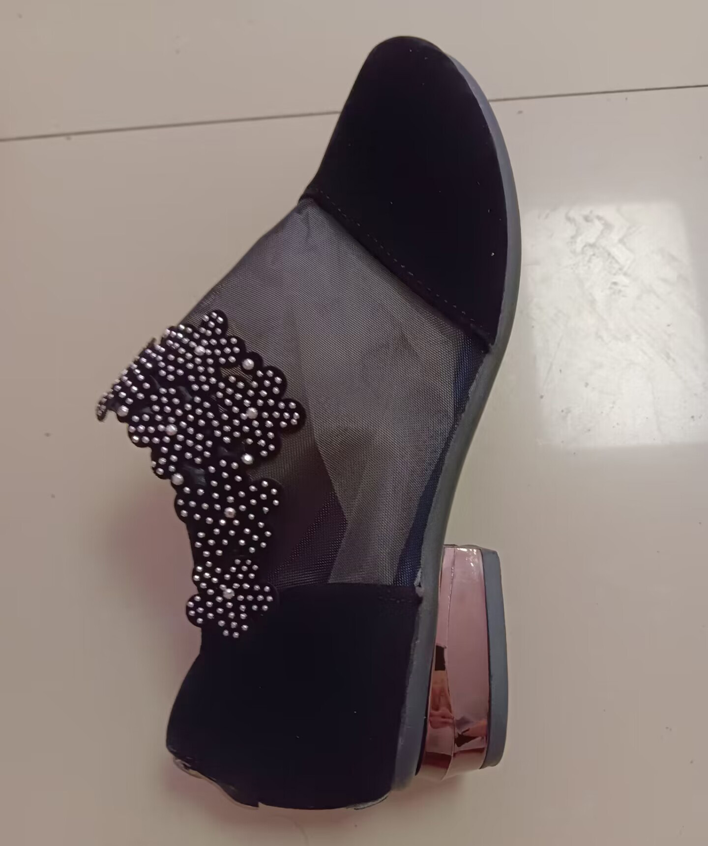 Sandals women's mesh mother's shoes low heels flat bottomed single toe shoes women's 35-42 large shoes