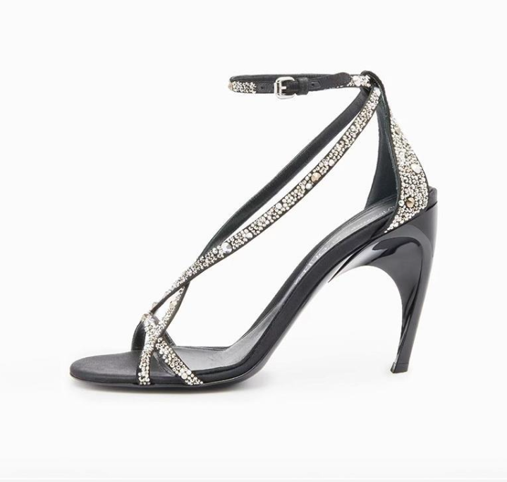 Round toe open toe belt buckle slim high heels for banquet fashion sandals