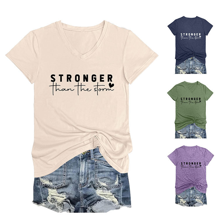 Geometric Print Plunge Front Ladies Tee