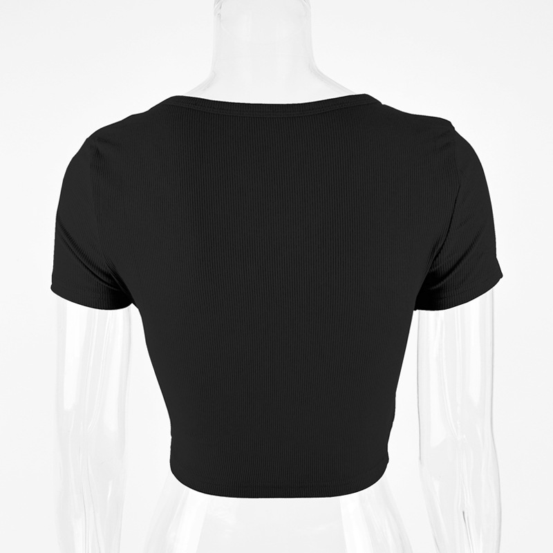 Sexy V-neck short sleeved top