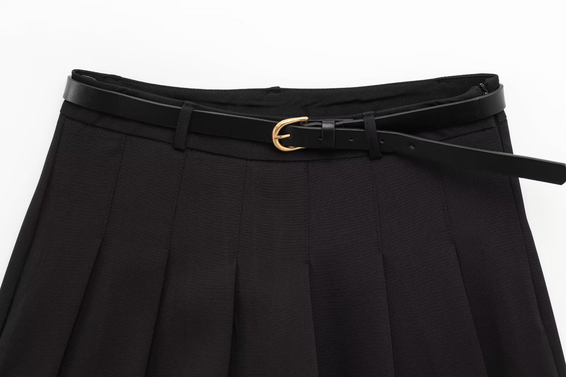 Women's Wide Pleated High Waist Casual Trousers with Belt