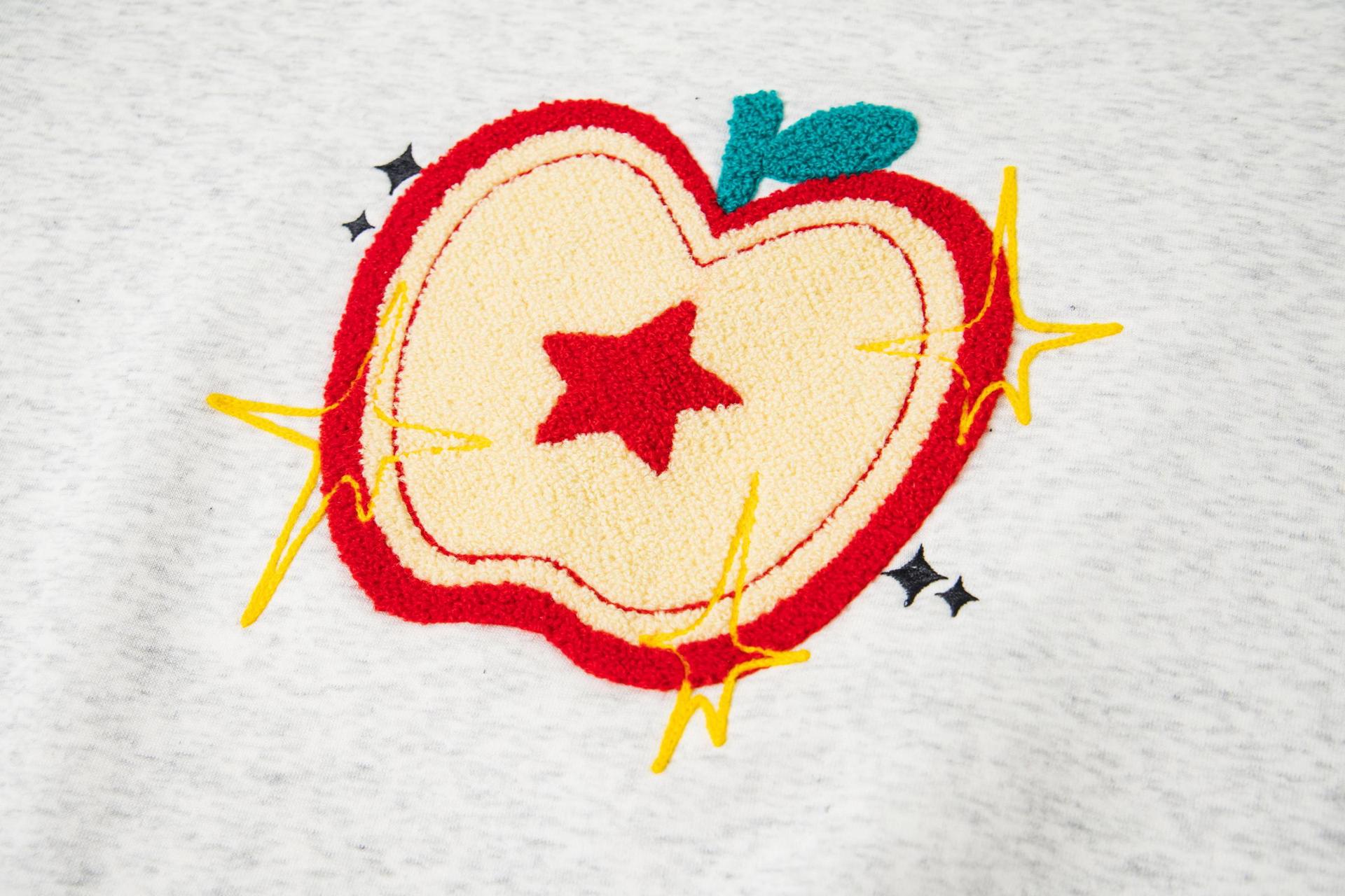 Cotton Long Sleeve Asymmetric Fruit Hoodie
