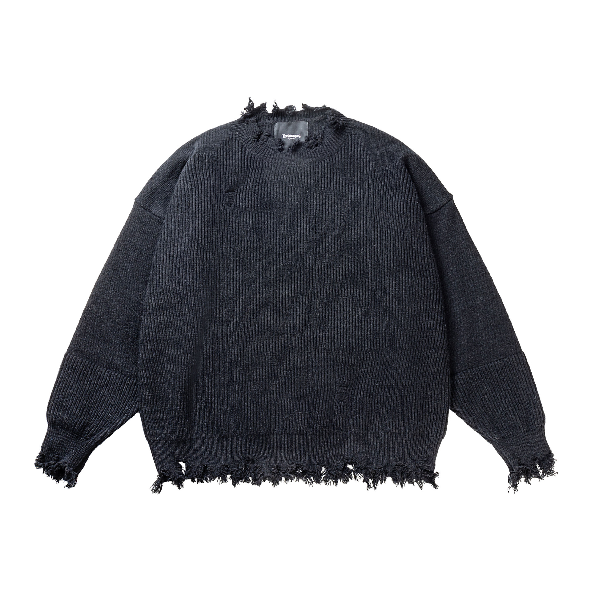 Unisex Japanese Workwear Jacquard Oversized Sweater