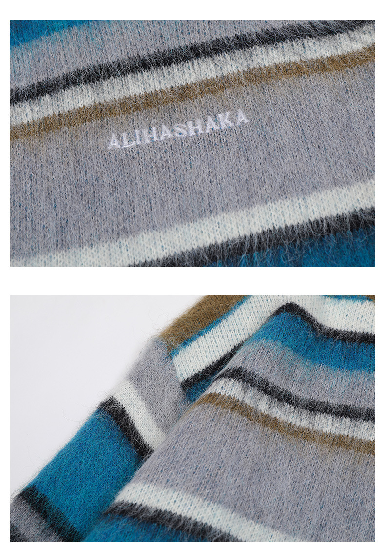 Japanese Workwear Oversized Color Block Sweater