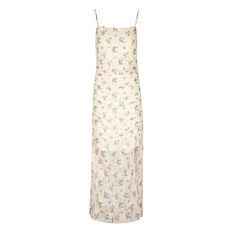 Tiered Patterned Side Split Dress