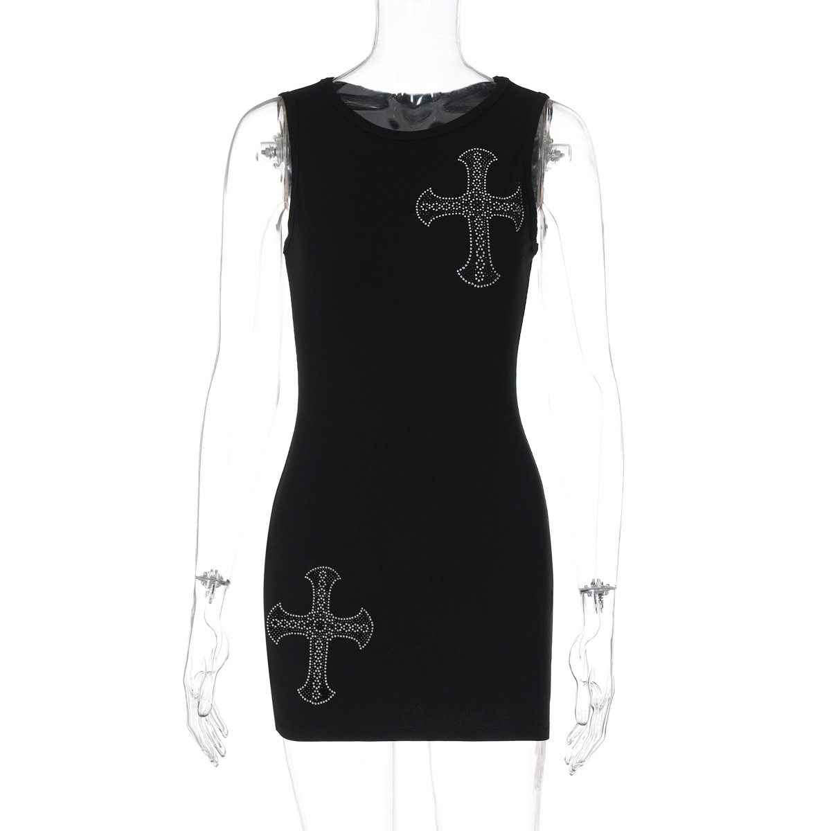 Ladies Crystal Beaded Slim Strappy Dress
