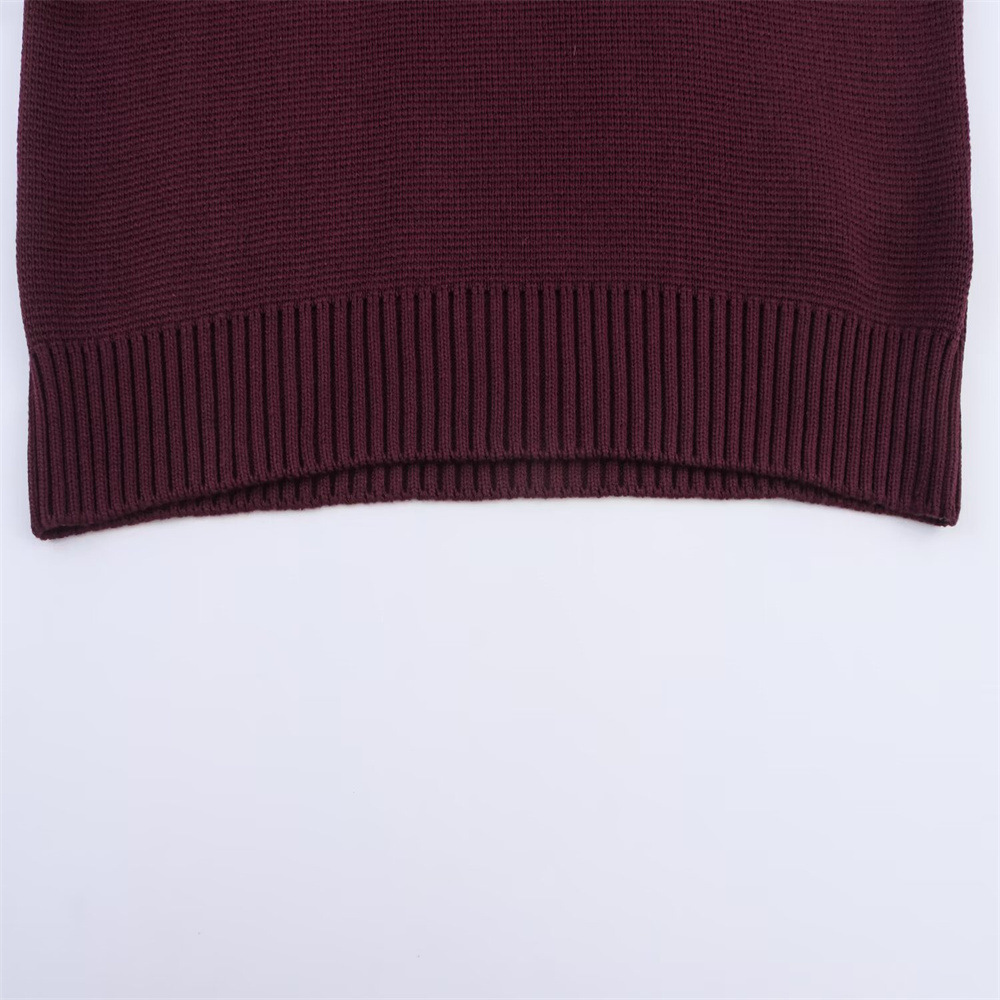 Ladies Crew Collar Plain Elbow Sleeve Sweater