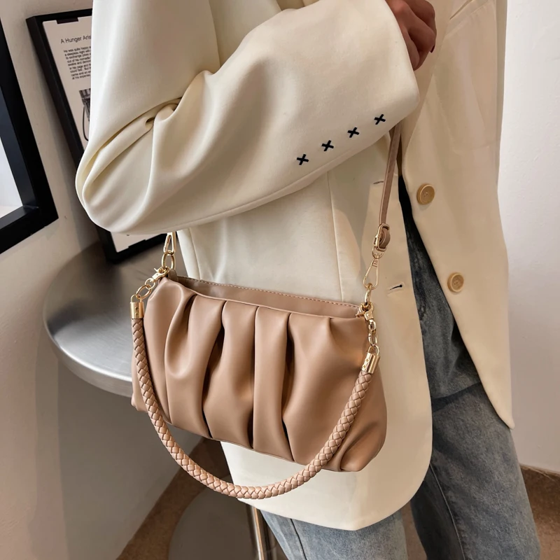 Small Soft PU Leather Underarm Handbags Spring Fshion Luxury Brand Designer Woman Shopper Handbags Shoulder Crossbody Bag