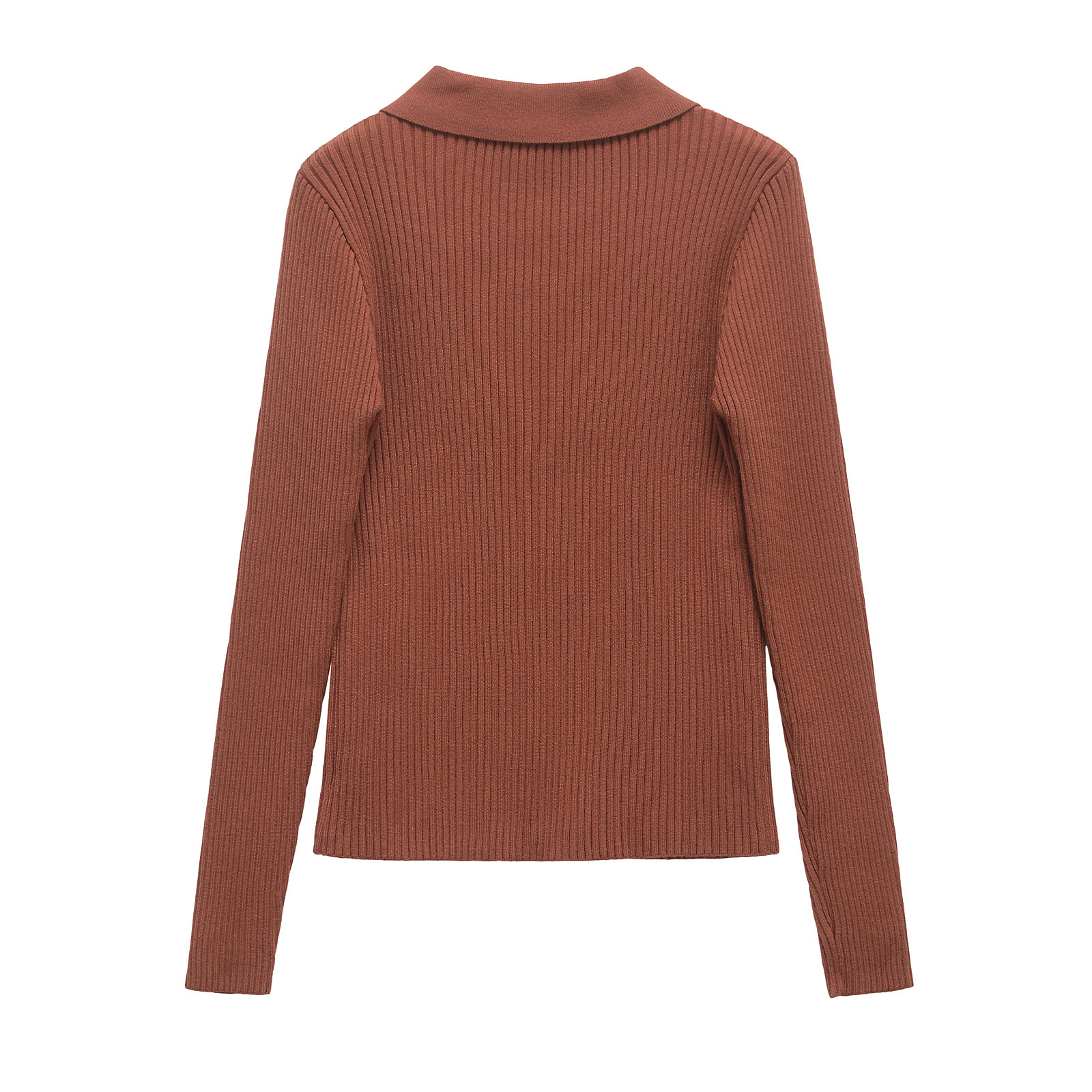 Solid Button-Front Slim Fit Sweater